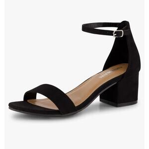 CUSHIONAIRE Women's Alba Mid Block Heel Sandal, Memory Foam, Size 8.5